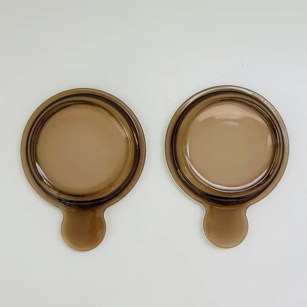 CORNING VISION Amber Glass Grab-It Bowl With Lid, Set of 2